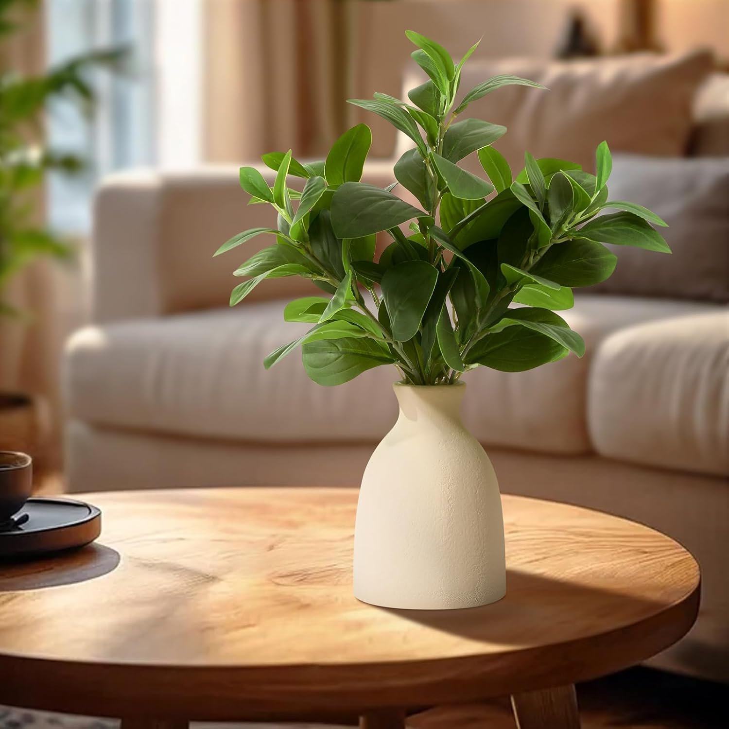 16” Small Artificial Eucalyptus Plant for Shelves, Desks & Table Decor - Image 7