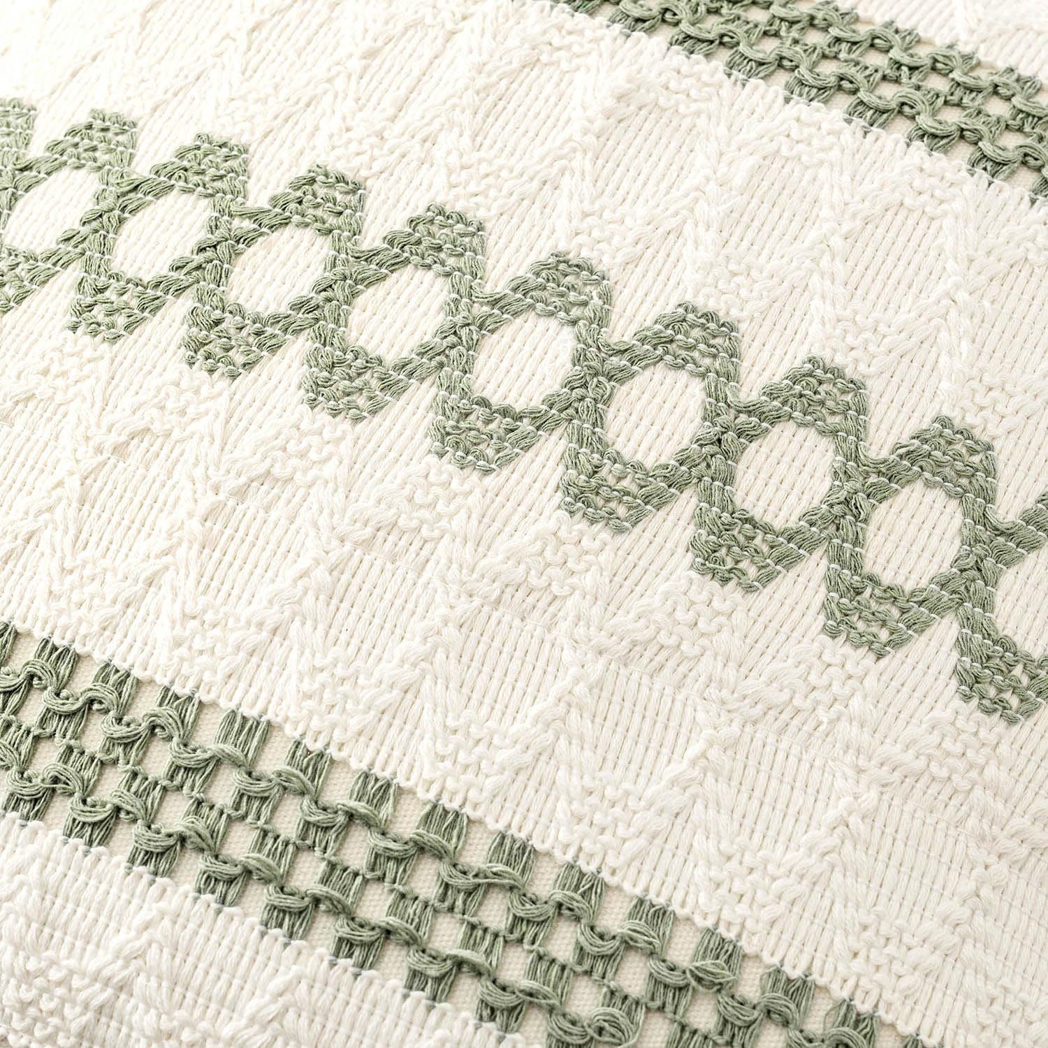 Sage Green Woven Cushion Covers – Set of 2 Decorative Throw Pillow Covers (18” × 18”) - Image 3