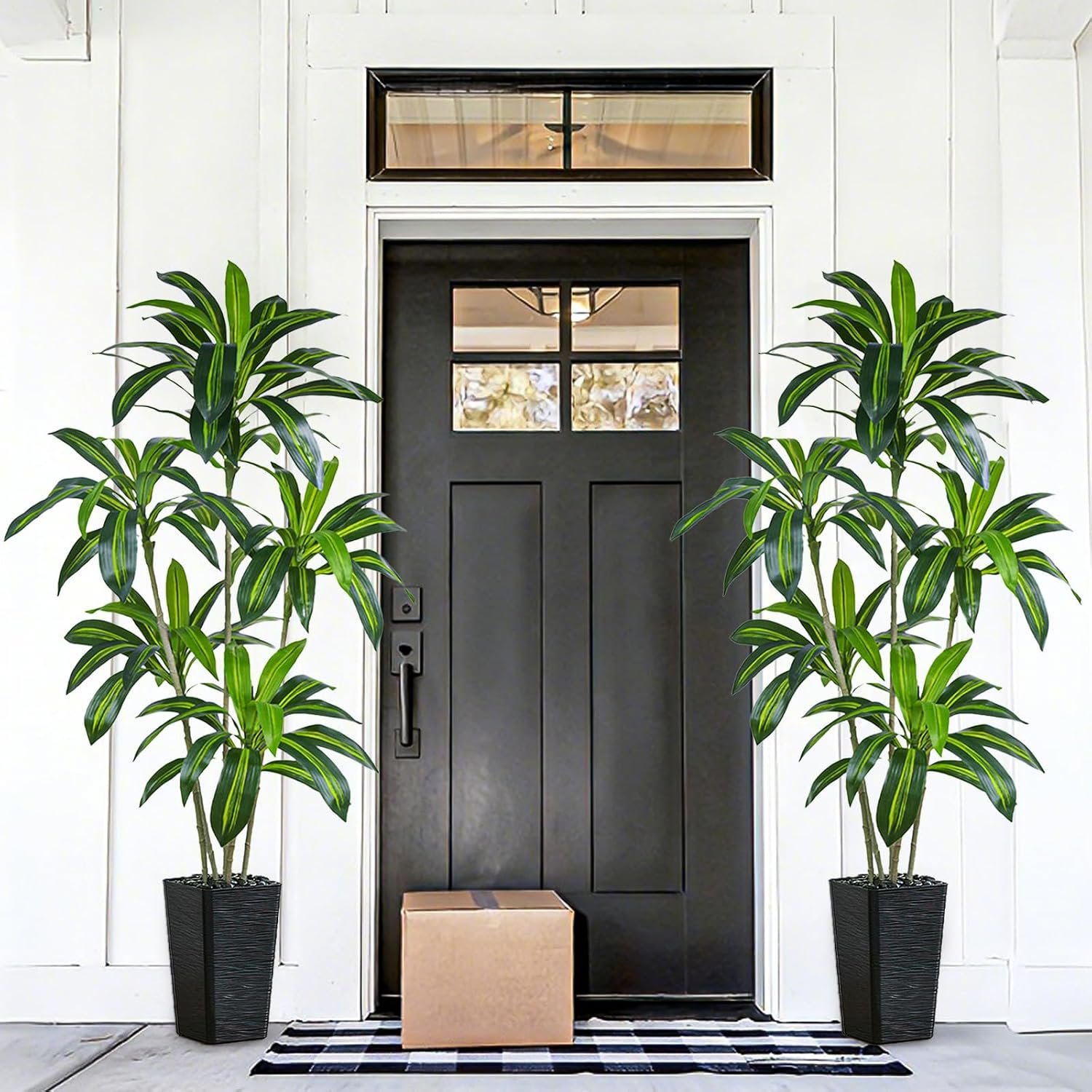 6ft Tropical Artificial Tree with Elegant Black Planter - Image 5