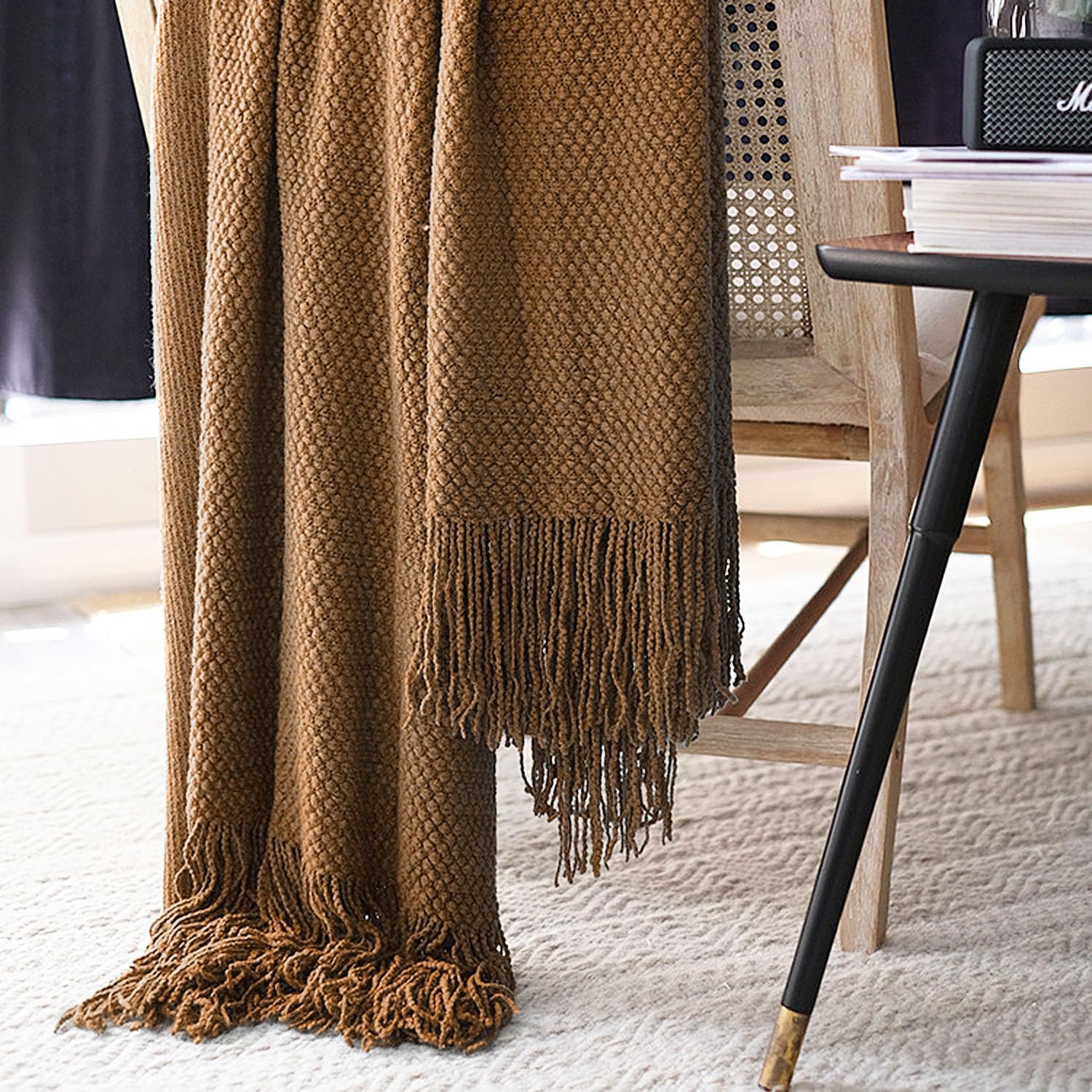 Knitted Throw Blanket with Tassels Bubble for Couch Cover Home Decor - Image 6