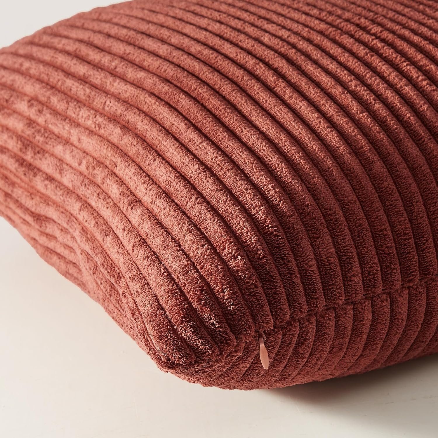 Burnt Orange Corduroy Throw Pillow Covers – Set of 4 Decorative Cushion Covers - Image 2