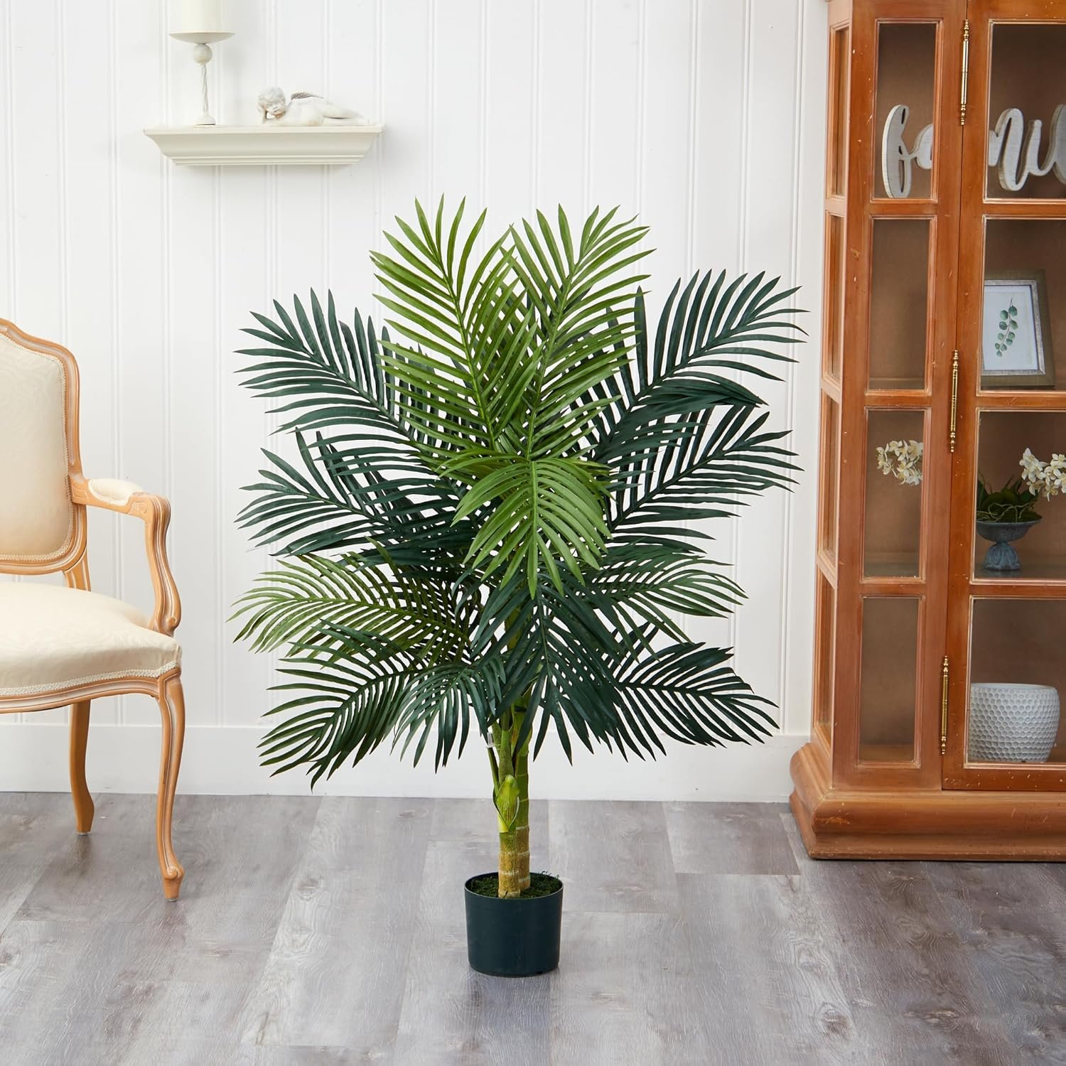 Premium 4ft Faux Golden Cane Palm for Modern Home Decor - Image 4
