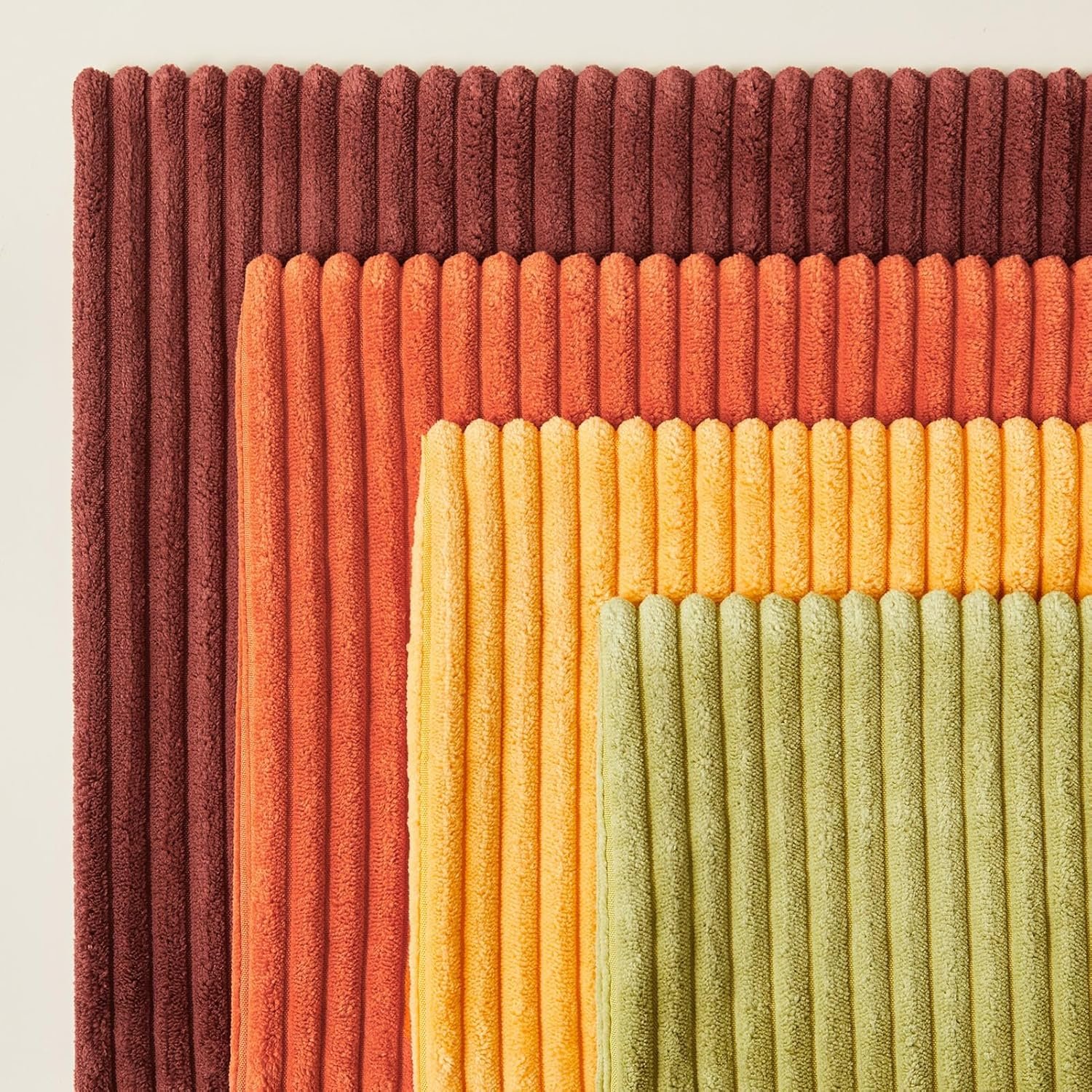 Burnt Orange Corduroy Throw Pillow Covers – Set of 4 Decorative Cushion Covers - Image 5