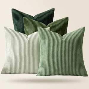Sage Green Throw Pillow Covers – Set of 4 Soft Corduroy Cushion Covers