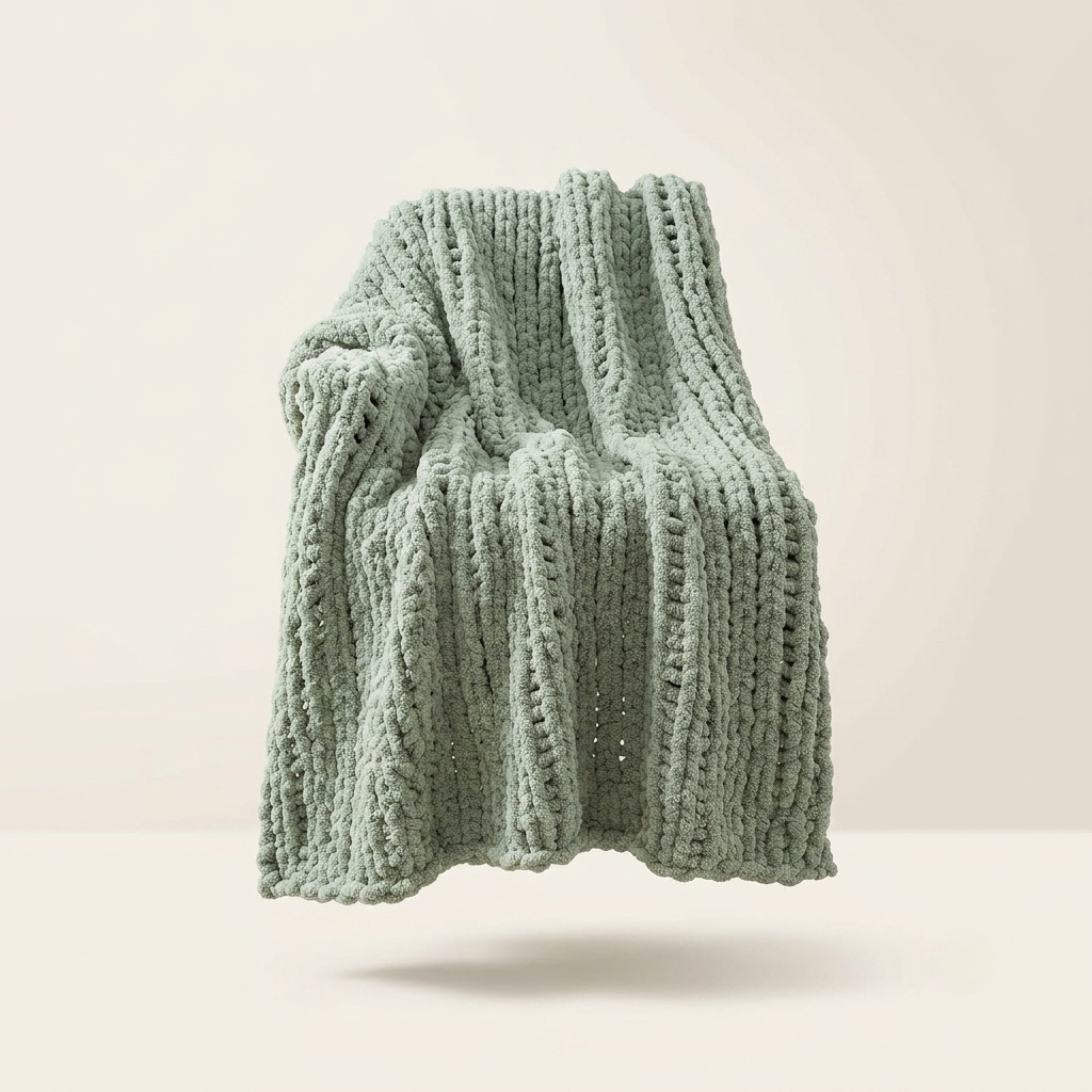 Premium Chunky Chenille Throw Blanket for Couch & Bed