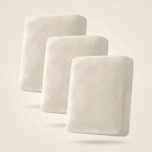 Velvet Stretch Sofa Cushion Covers – Set of 3 Plush Seat Covers in Ivory