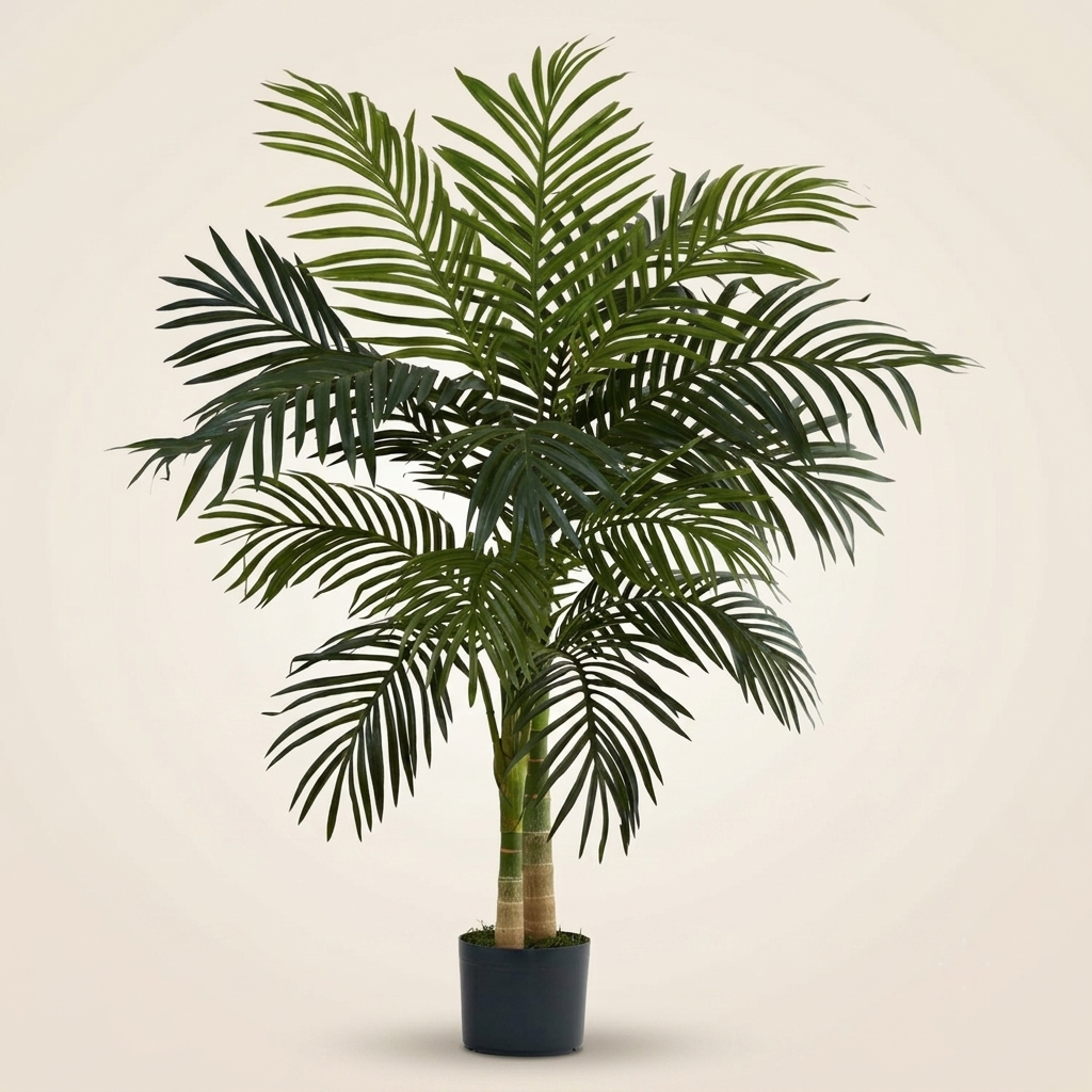 Premium 4ft Faux Golden Cane Palm for Modern Home Decor